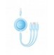 Baseus Bright Mirror 2 3-i-1 USB Typ A-kabel - micro USB + Lightning + USB Typ C 3.5A 1.1m blå (CAMJ010017)