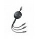 Baseus Bright Mirror 2-kabel 3-i-1-kabel USB Typ A - micro USB + Lightning + USB Typ C 3.5A 1.1m svart (CAMJ010001)