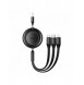 Baseus Bright Mirror 2-kabel 3-i-1-kabel USB Typ A - micro USB + Lightning + USB Typ C 3.5A 1.1m svart (CAMJ010001)