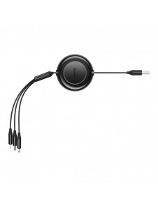 Baseus Bright Mirror 2-kabel 3-i-1-kabel USB Typ A - micro USB + Lightning + USB Typ C 3.5A 1.1m svart (CAMJ010001)