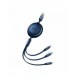 Baseus Bright Mirror 2-kabel 3-i-1-kabel USB Typ A - micro USB + Lightning + USB Typ C 3.5A 1.1m blå (CAMJ010003)