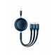 Baseus Bright Mirror 2-kabel 3-i-1-kabel USB Typ A - micro USB + Lightning + USB Typ C 3.5A 1.1m blå (CAMJ010003)