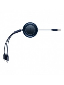 Baseus Bright Mirror 2-kabel 3-i-1-kabel USB Typ A - micro USB + Lightning + USB Typ C 3.5A 1.1m blå (CAMJ010003)