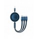 Baseus Bright Mirror 2 infällbar kabel 3-i-1-kabel USB Typ A - micro USB + Lightning + USB Typ C 66W 1,1 m blå (CAMJ010103)
