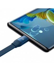 Baseus Bright Mirror 2 infällbar kabel 3-i-1-kabel USB Typ A - micro USB + Lightning + USB Typ C 66W 1,1 m blå (CAMJ010103)