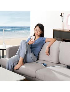 Baseus Bright Mirror 2 infällbar kabel 3-i-1-kabel USB Typ A - micro USB + Lightning + USB Typ C 66W 1,1 m blå (CAMJ010103)