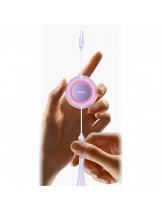 Baseus Bright Mirror 2 infällbar kabel 3-i-1-kabel USB Typ A - micro USB + Lightning + USB Typ C 66W 1,1 m blå (CAMJ010103)