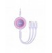 Baseus Bright Mirror 2 infällbar kabel 3-i-1-kabel USB Typ A - micro USB + Lightning + USB Typ C 66W 1,1m lila (CAMJ010105)