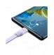 Baseus Bright Mirror 2 infällbar kabel 3-i-1-kabel USB Typ A - micro USB + Lightning + USB Typ C 66W 1,1m lila (CAMJ010105)