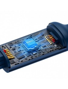 Baseus Bright Mirror 2 infällbar kabel 3-i-1-kabel USB Typ A - micro USB + Lightning + USB Typ C 66W 1,1m lila (CAMJ010105)