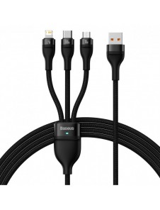 Baseus Flash Series II-kabel USB - USB Typ C / Lightning / micro USB 100 W 1,2 m svart (CASS030001)