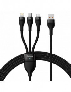 Baseus Flash Series II-kabel USB - USB Typ C / Lightning / micro USB 100 W 1,2 m svart (CASS030001)