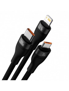 Baseus Flash Series II-kabel USB - USB Typ C / Lightning / micro USB 100 W 1,2 m svart (CASS030001)