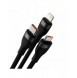 Baseus Flash Series II-kabel USB - USB Typ C / Lightning / micro USB 100 W 1,2 m svart (CASS030001)