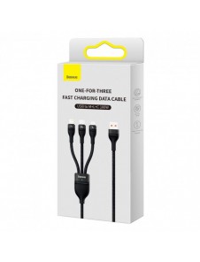 Baseus Flash Series II-kabel USB - USB Typ C / Lightning / micro USB 100 W 1,2 m svart (CASS030001)