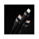 Baseus Flash Series II-kabel USB - USB Typ C / Lightning / micro USB 100 W 1,2 m svart (CASS030001)