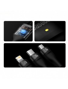 Baseus Flash Series II-kabel USB - USB Typ C / Lightning / micro USB 100 W 1,2 m svart (CASS030001)