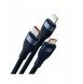 Baseus Flash Series II-kabel USB - USB Typ C / Lightning / micro USB 100 W 1,2 m blå (CASS030003)