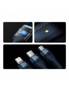 Baseus Flash Series II-kabel USB - USB Typ C / Lightning / micro USB 100 W 1,2 m blå (CASS030003)