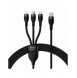 Baseus Flash Series II-kabel USB Typ C - USB Typ C / Lightning / micro USB 100 W 1,5 m svart (CASS030201)