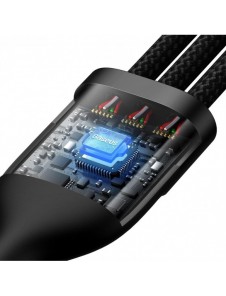 Baseus Flash Series II-kabel USB Typ C - USB Typ C / Lightning / micro USB 100 W 1,5 m svart (CASS030201)