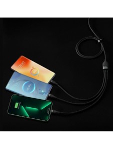 Baseus Flash Series II-kabel USB Typ C - USB Typ C / Lightning / micro USB 100 W 1,5 m svart (CASS030201)