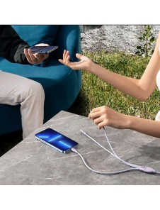 Baseus Flash Series II-kabel USB Typ C - USB Typ C / Lightning / micro USB 100 W 1,5 m svart (CASS030201)