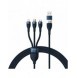 Baseus Flash Series II-kabel USB Typ C / USB Typ A - USB Typ C / Lightning / micro USB 100 W 1,2 m blå (CASS030103)