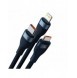 Baseus Flash Series II-kabel USB Typ C / USB Typ A - USB Typ C / Lightning / micro USB 100 W 1,2 m blå (CASS030103)