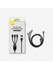 Baseus Flash Series II-kabel USB Typ C / USB Typ A - USB Typ C / Lightning / micro USB 100 W 1,2 m blå (CASS030103)