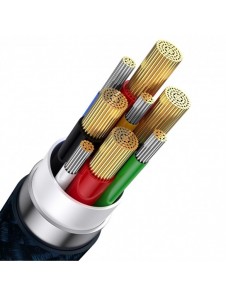 Baseus Flash Series II-kabel USB Typ C / USB Typ A - USB Typ C / Lightning / micro USB 100 W 1,2 m blå (CASS030103)