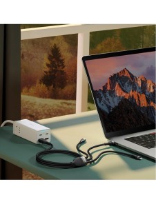 Baseus Flash Series II-kabel USB Typ C / USB Typ A - USB Typ C / Lightning / micro USB 100 W 1,2 m blå (CASS030103)