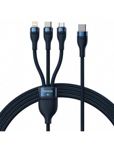 Baseus Flash Series II-kabel USB Typ C / USB Typ A - USB Typ C / Lightning / micro USB 100 W 1,5 m blå (CASS030203)