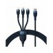 Baseus Flash Series II-kabel USB Typ C / USB Typ A - USB Typ C / Lightning / micro USB 100 W 1,5 m blå (CASS030203)