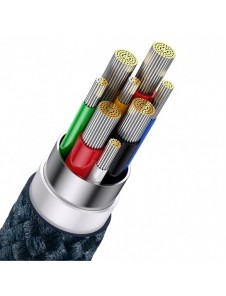 Baseus Flash Series II-kabel USB Typ C / USB Typ A - USB Typ C / Lightning / micro USB 100 W 1,5 m blå (CASS030203)