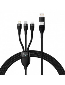 Baseus Flash Series II USB Typ C / USB Typ A-kabel - USB Typ C / Lightning / micro USB 100 W 1,2 m svart (CASS030101)
