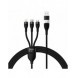 Baseus Flash Series II USB Typ C / USB Typ A-kabel - USB Typ C / Lightning / micro USB 100 W 1,2 m svart (CASS030101)