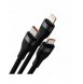 Baseus Flash Series II USB Typ C / USB Typ A-kabel - USB Typ C / Lightning / micro USB 100 W 1,2 m svart (CASS030101)