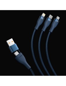 Baseus Flash Series II USB Typ C / USB Typ A-kabel - USB Typ C / Lightning / micro USB 100 W 1,2 m svart (CASS030101)