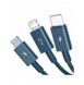 Baseus Superior 3in1 USB-kabel - Lightning / USB Type C / micro USB 3,5 A 1,5 m blå (CAMLTYS-03)