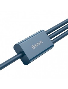 Baseus Superior 3in1 USB-kabel - Lightning / USB Type C / micro USB 3,5 A 1,5 m blå (CAMLTYS-03)