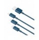 Baseus Superior 3in1 USB-kabel - Lightning / USB Type C / micro USB 3,5 A 1,5 m blå (CAMLTYS-03)