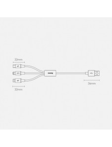 Baseus Superior 3in1 USB-kabel - Lightning / USB Type C / micro USB 3,5 A 1,5 m blå (CAMLTYS-03)