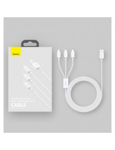 Baseus Superior 3in1 USB-kabel - Lightning / USB Type C / micro USB 3,5 A 1,5 m blå (CAMLTYS-03)
