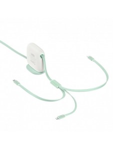 Baseus Traction Series 3-i-1 infällbar kabel USB Typ C - micro USB / USB Typ C / Lightning Power Delivery 100W 1,7 m grön (CAQY0