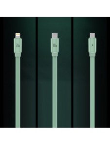 Baseus Traction Series 3-i-1 infällbar kabel USB Typ C - micro USB / USB Typ C / Lightning Power Delivery 100W 1,7 m grön (CAQY0