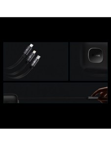 Baseus Traction Series 3-i-1 infällbar kabel USB Typ C - micro USB / USB Typ C / Lightning Power Delivery 100W 1,7 m grön (CAQY0