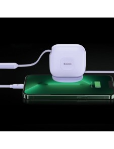 Baseus Traction Series 3-i-1 infällbar kabel USB Typ C - micro USB / USB Typ C / Lightning Power Delivery 100W 1,7m lila (CAQY00