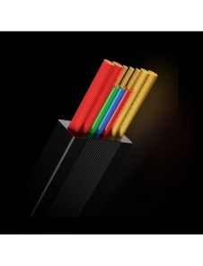 Baseus Traction Series 3-i-1 infällbar kabel USB Typ C - micro USB / USB Typ C / Lightning Power Delivery 100W 1,7m lila (CAQY00