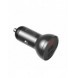 Baseus 2x USB 4.8A 24W billaddare med LCD + 3in1 kabel USB - USB Typ C / micro USB / Lightning 1.2m svart (TZCCBX-0G)
